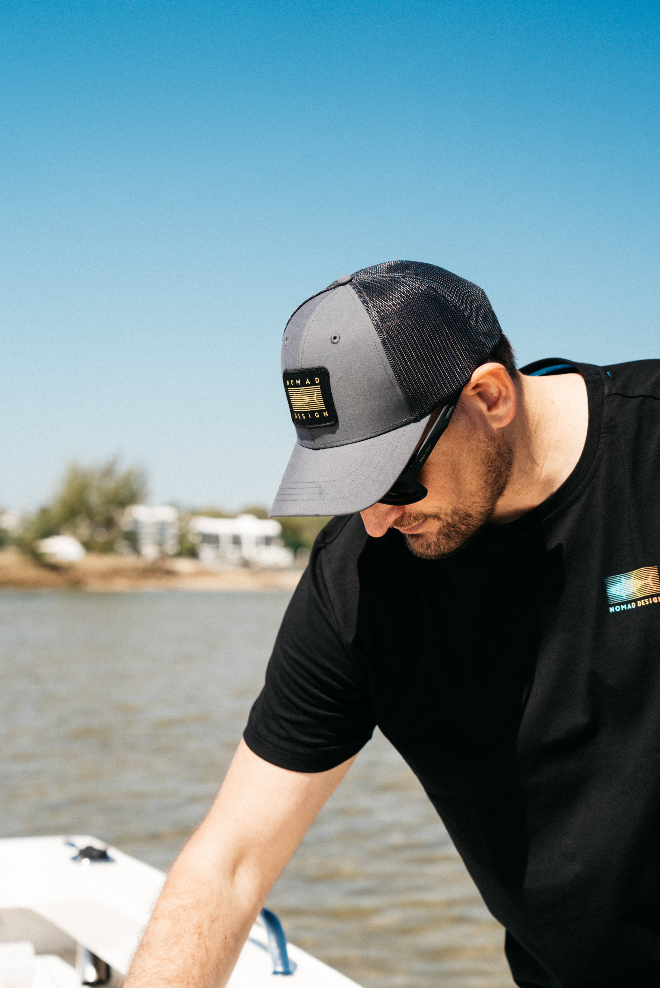 Vintage Trucker Hat with Tuna Mirage Design - Adjustable Snapback for Men & Women - Perfect for Outdoor Activities, Fishing, and Casual Wear