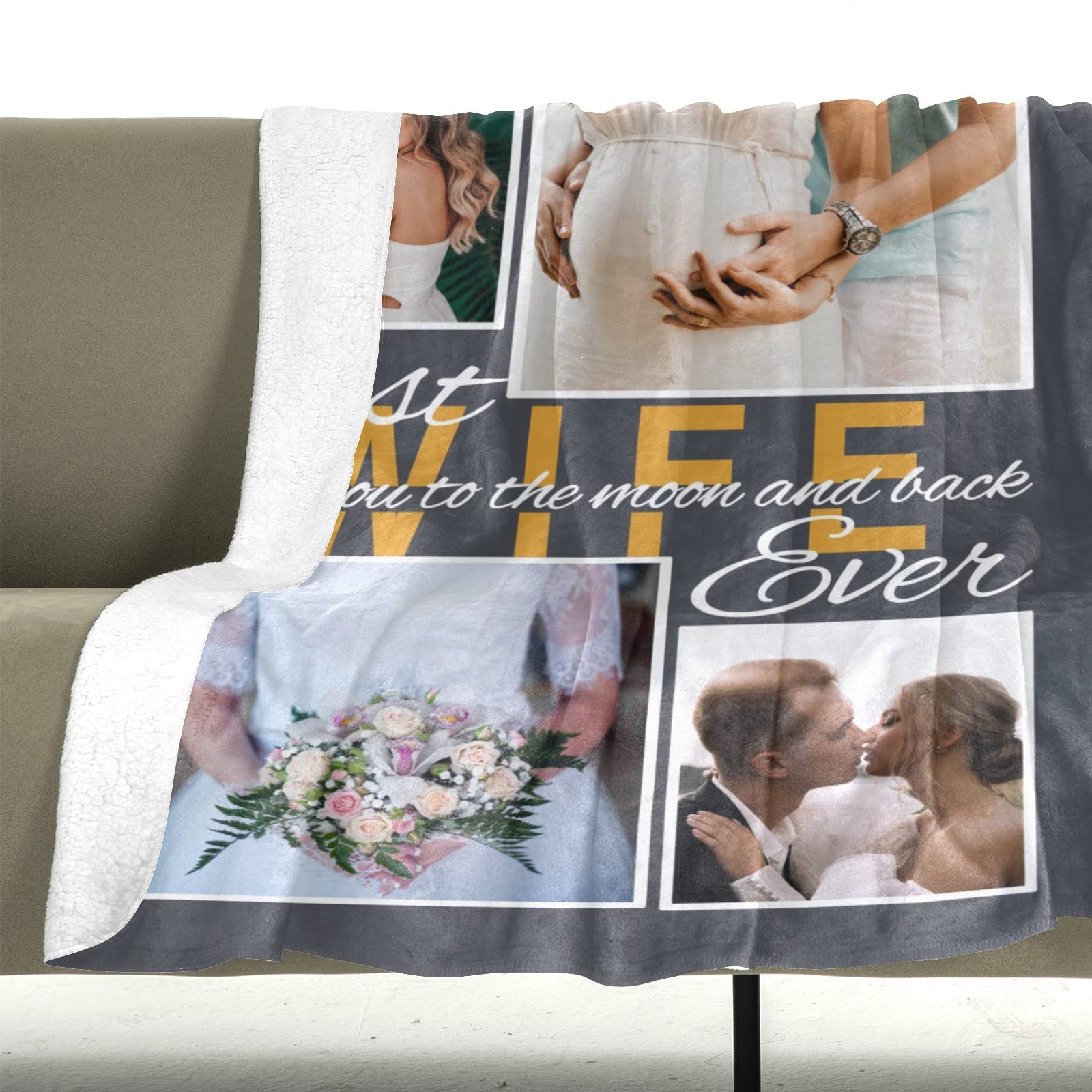 **Personalized Photo Blanket - Custom Blanket with Pictures for Mom, Dad, Kids, Couples & Friends - 30x40 Inch Sherpa Fleece - Perfect for Birthdays, Anniversaries & Gifts**