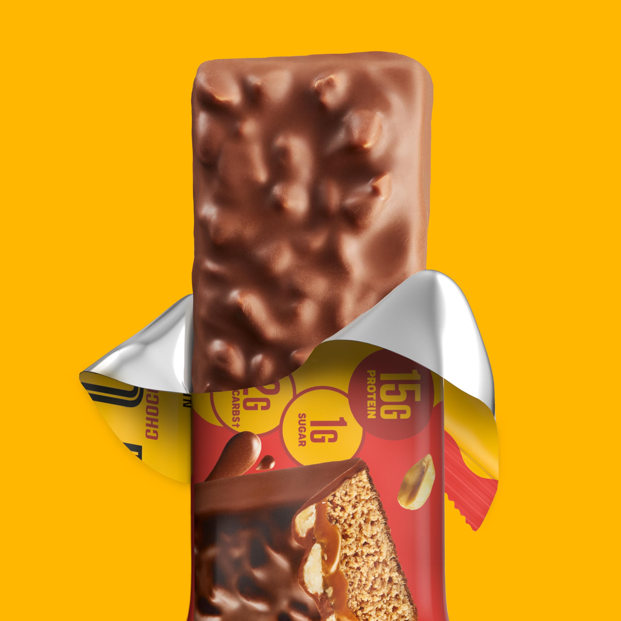 FULFIL High Protein Snack Bars - Chocolate Peanut Butter Flavor, 15g Protein per Bar, Gluten Free, Keto Friendly (Pack of 12) | Perfect for Workout Recovery, Office Snacks & Healthy On-the-Go Nutrition