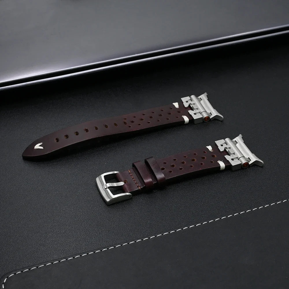 Premium Galaxy Ultra Leather Band for Smartwatches - Durable & Stylish Watch Strap for Apple Watch, Samsung Galaxy, Fitbit - Perfect for Workouts, Office & Casual Wear