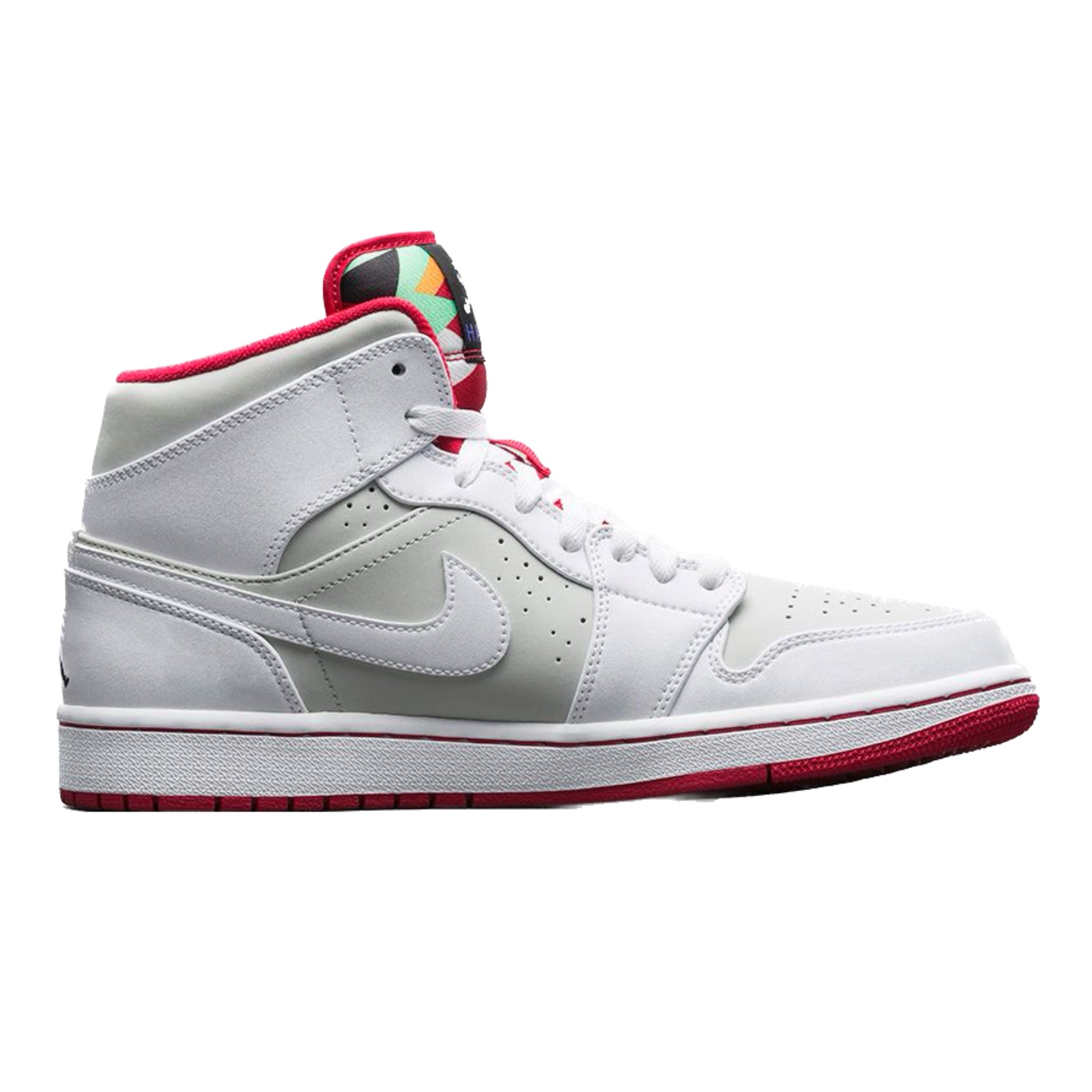 Air Jordan 1 Mid Retro Hare White True Red Light Silver Black Sneakers for Men - Basketball Shoes & Streetwear Fashion - Perfect for Casual Wear, Sports and Sneaker Collectors
