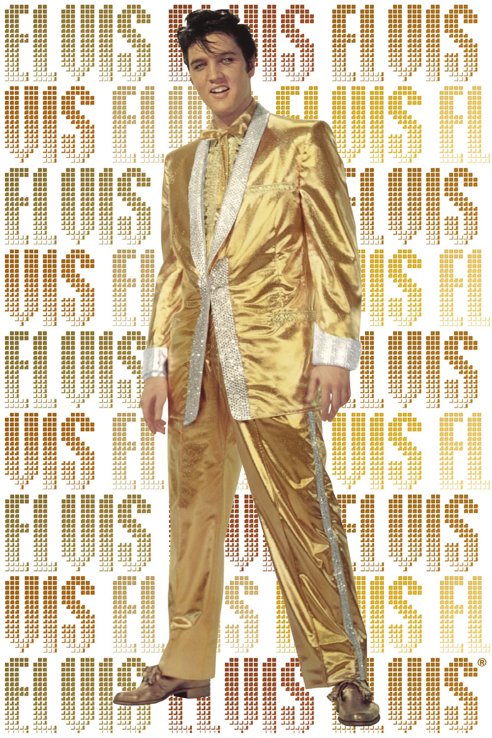Studio B Elvis Pure Gold Poster - Vintage Music Wall Art Decor for Home, Office & Gift Ideas