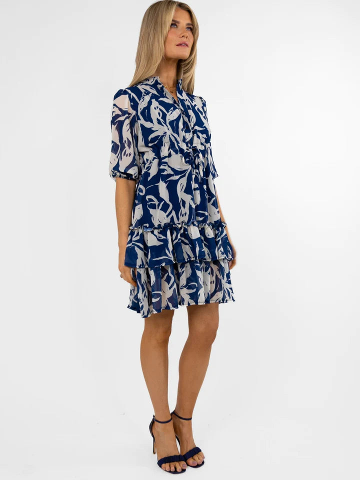 Latina Mini Dress for Women - Sexy Blue & Cream Bodycon Party Dress - Perfect for Night Out, Club, Date Night & Special Occasions