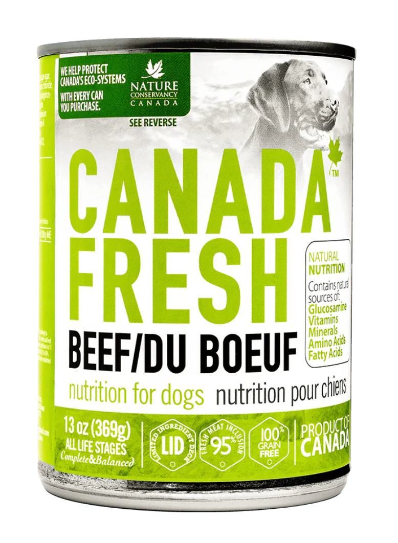 PetKind Canada Fresh Beef Formula Canned Dog Food for Adult Dogs - Grain-Free, High-Protein Wet Dog Food (13oz/368g) - Perfect for Mealtime, Training Treats & Senior Dog Nutrition