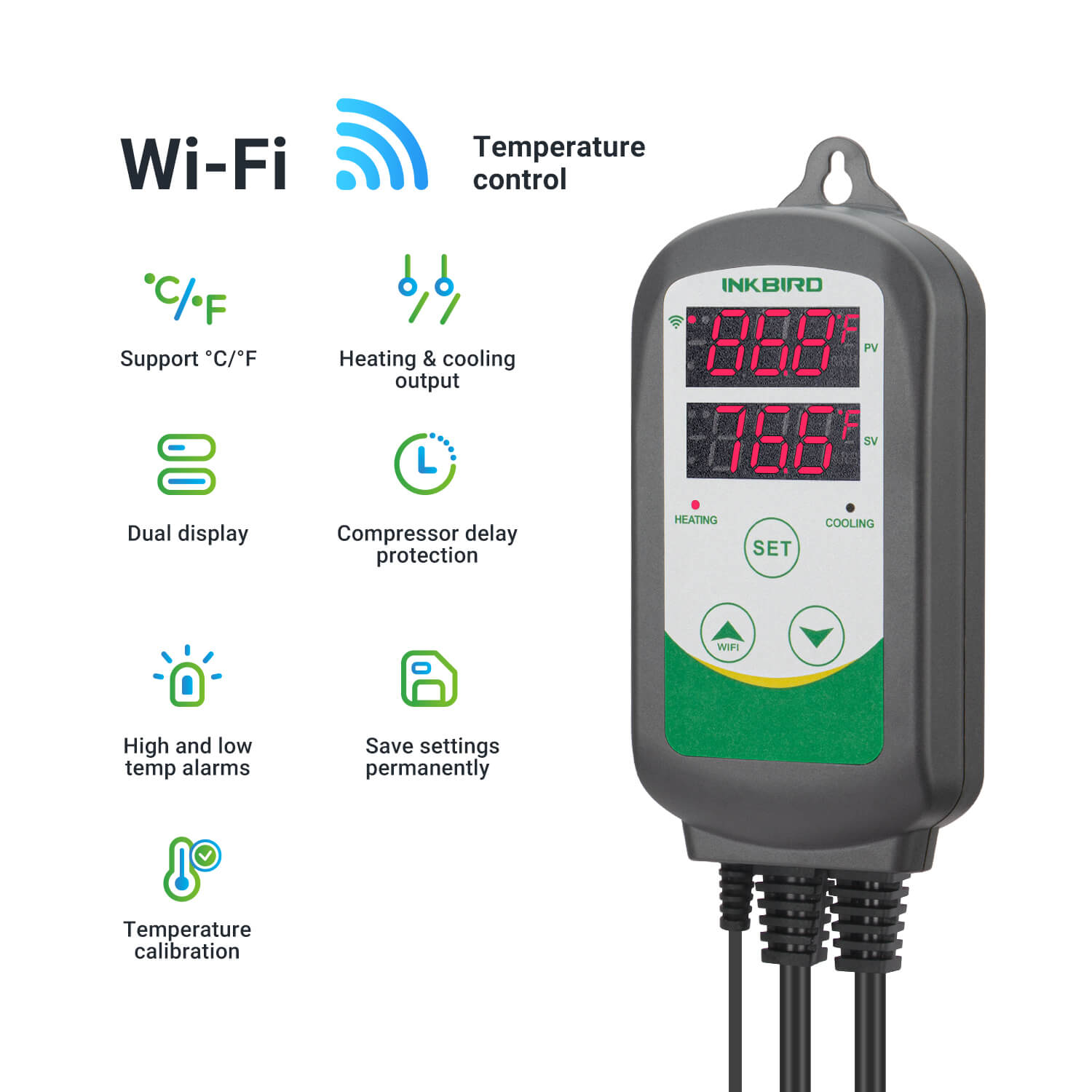 ITC-308 WiFi Digital Temperature Controller with Aquarium Probe - Smart Thermostat for Homebrew, Reptile Tanks & Aquariums