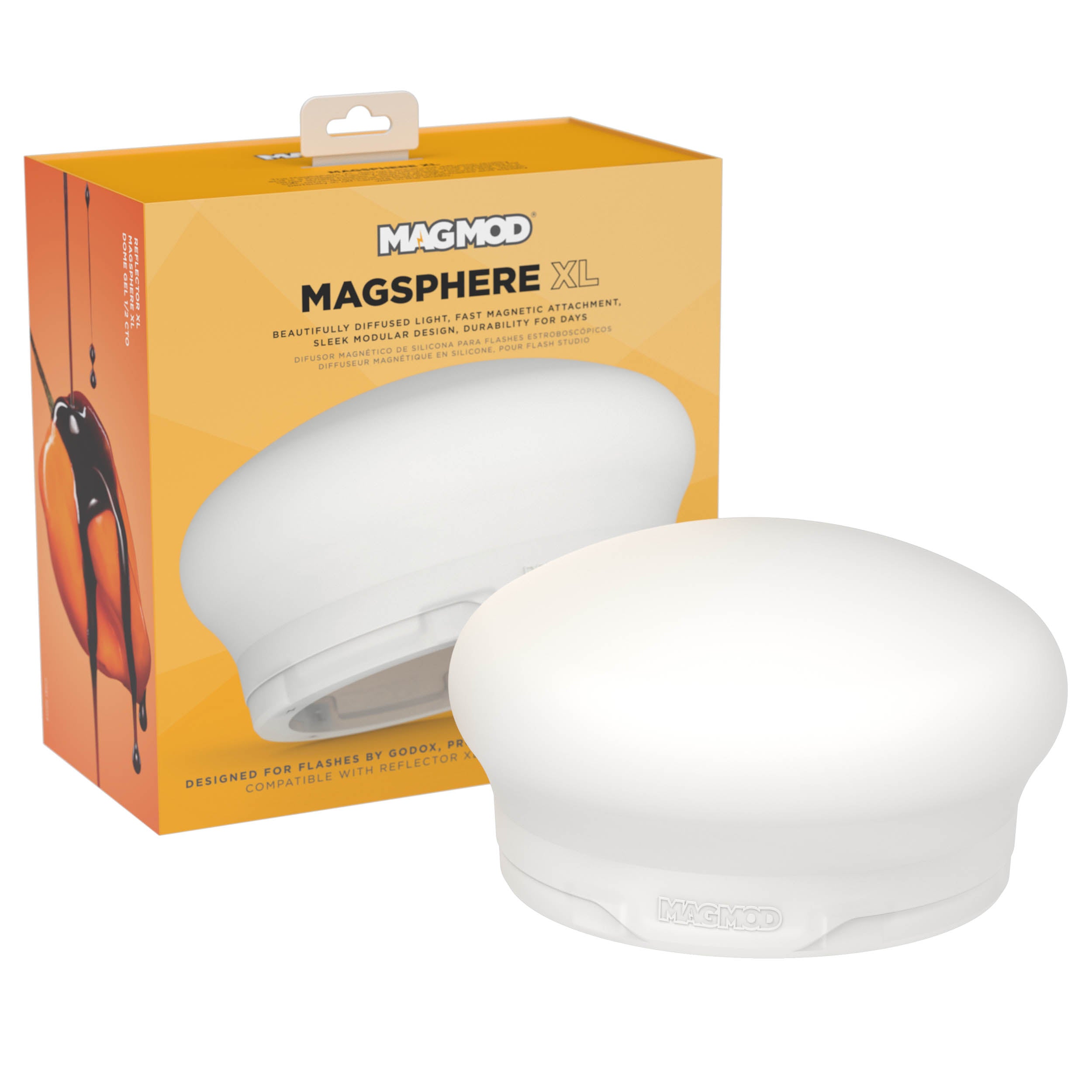 MagSphere XL Collapsible Magnetic Omnidirectional Dome Diffuser for Soft Lighting - Professional Photography, YouTube Videos & Product Shoots - Perfect for Studio, Outdoor & Indoor Use