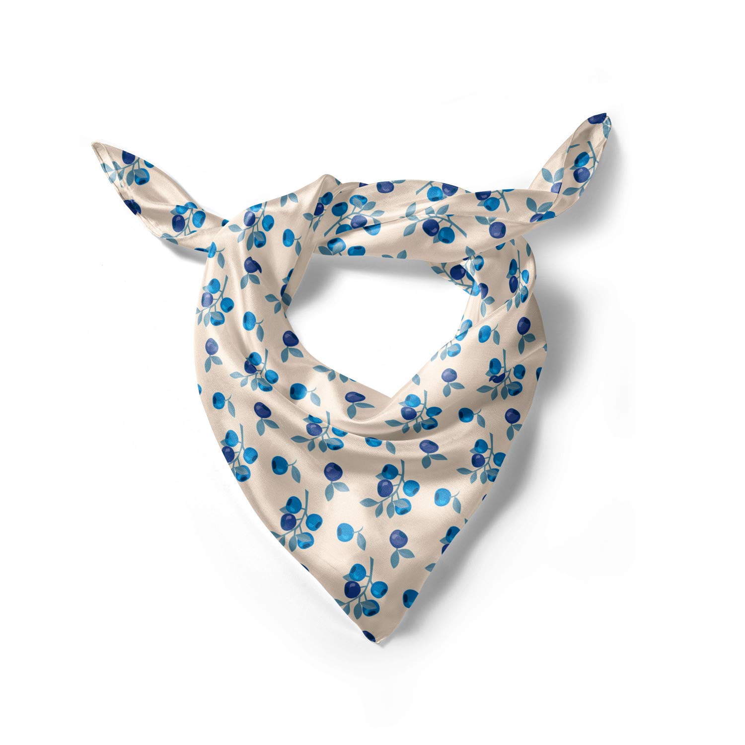 Ambesonne Botanical Hair Scarf - Mountain Blueberry Fruit Print Head Wrap for Women, Boho Style Hair Accessory for Outdoor, Travel & Yoga