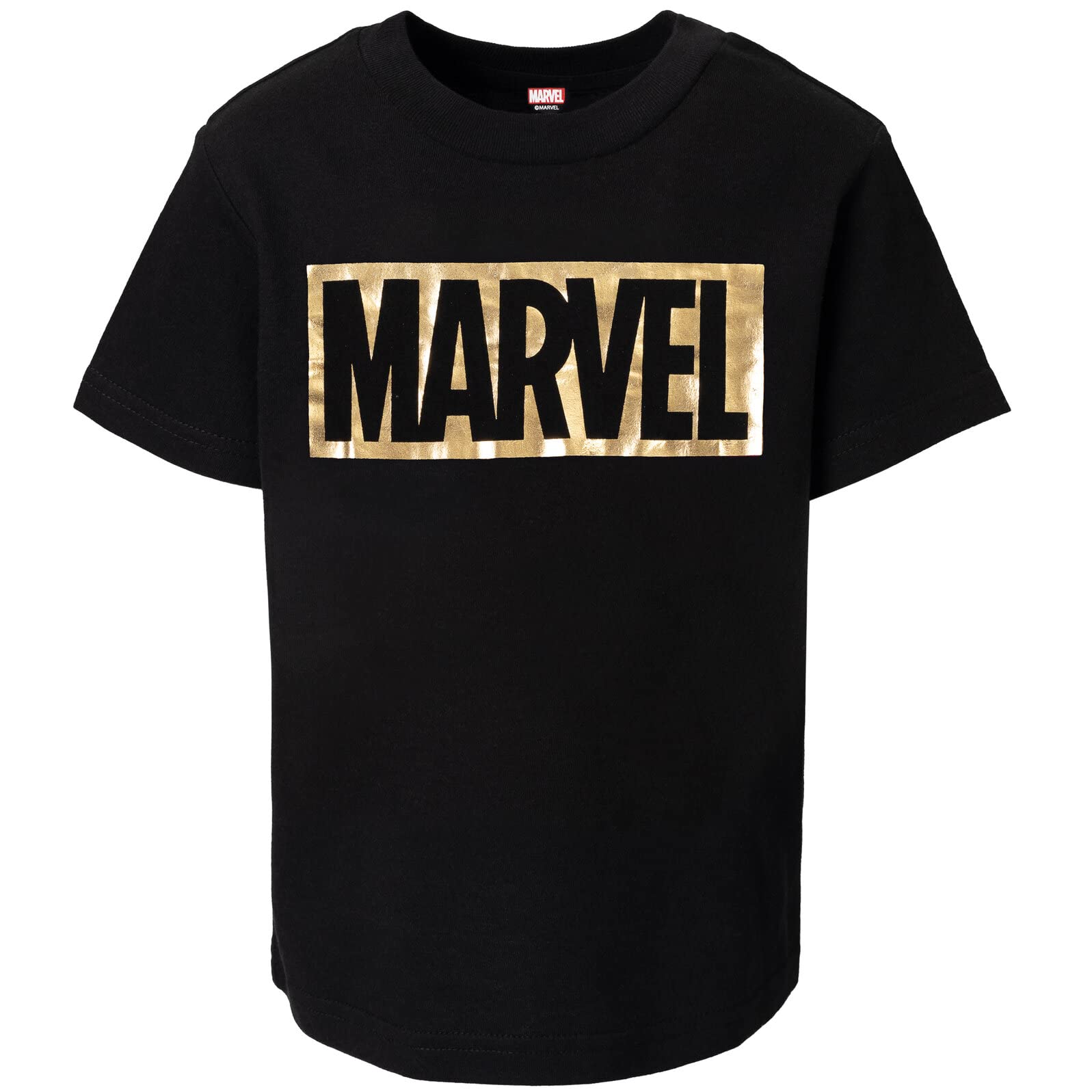 Marvel Avengers Superhero Metallic Graphic T-Shirt for Toddlers & Kids - Perfect for Cosplay, Birthday Gifts & Everyday Wear