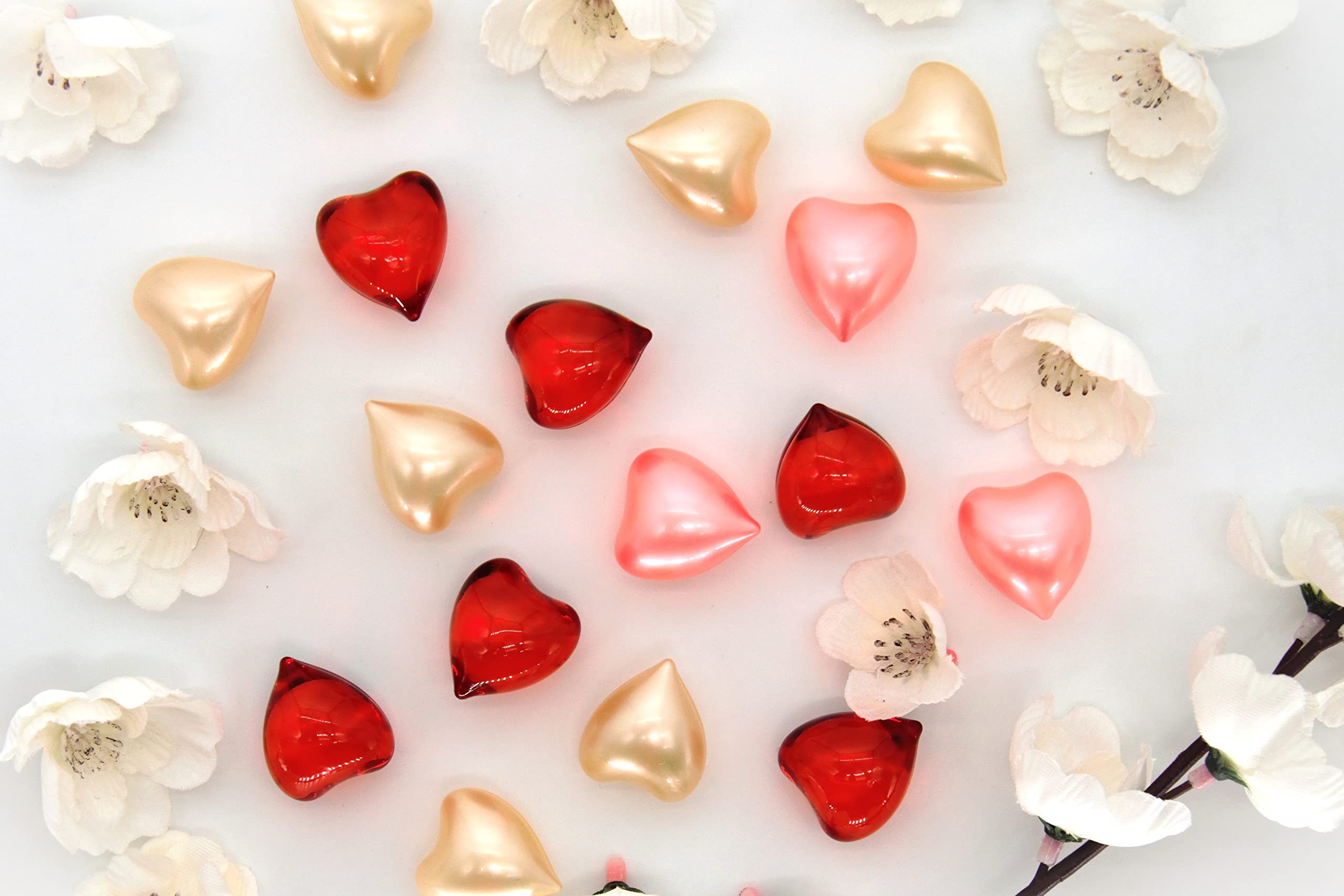 Heart-Shaped Essential Oil Bath Beads | Relaxing Aromatherapy Pearls for Spa & Self-Care (10-Piece Set in Glass Jar) | Perfect for Romantic Baths, Gift Giving & Stress Relief