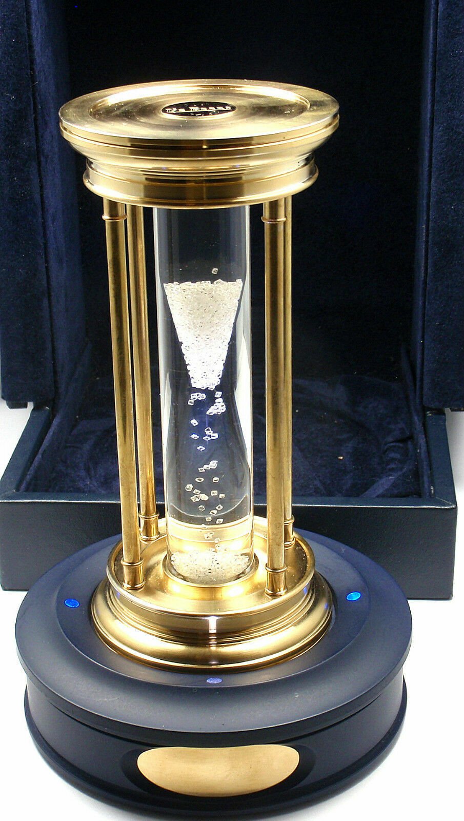 Exclusive De Beers Millennium 2000 Diamond Brass Hourglass - Rare Collectible Luxury Timepiece for Home Decor & Anniversary Gifts