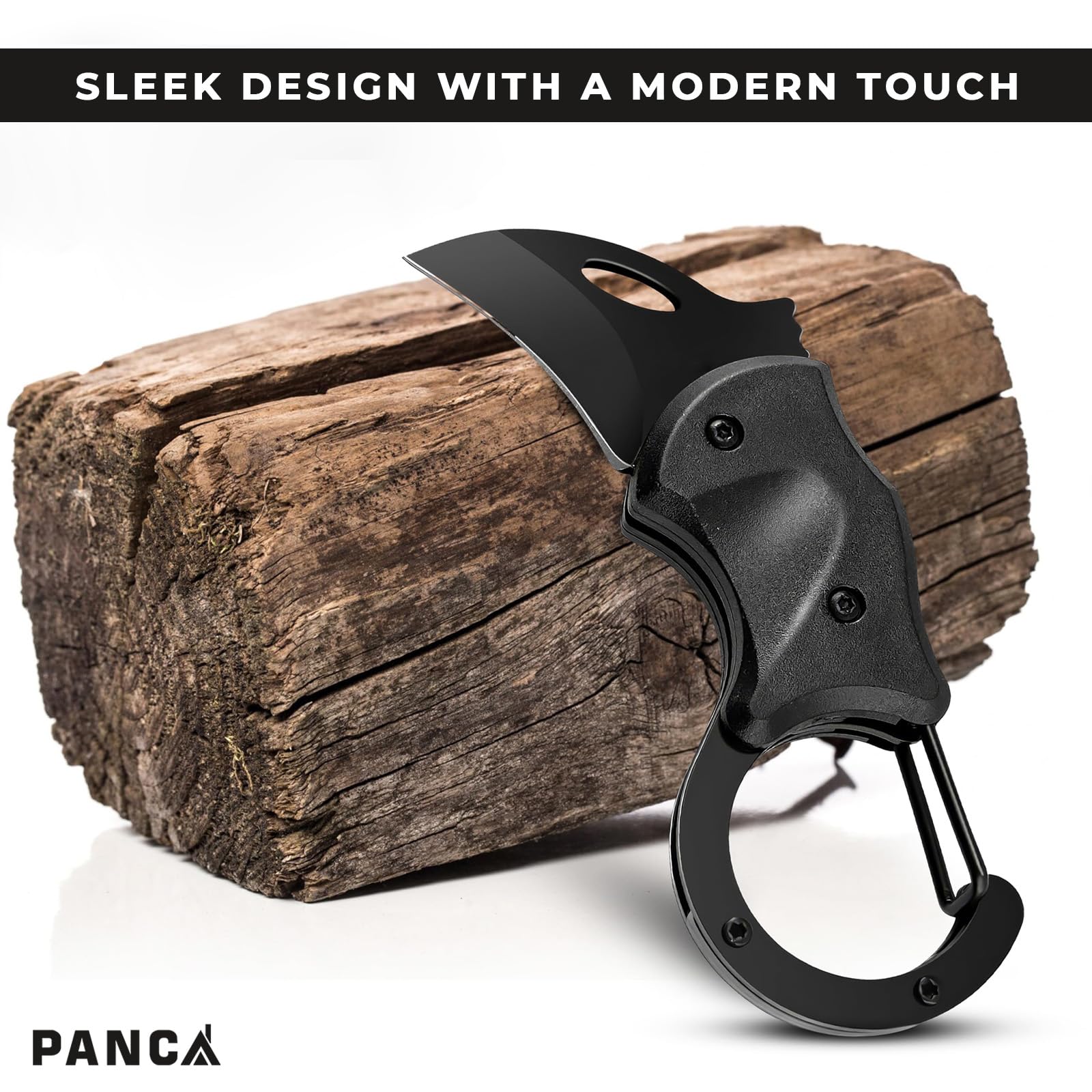 PANCA Pocket Cutter Keychain - Self Defense Tool, Multi-Purpose Utility Knife Key Ring for EDC, Gardening & Camping | Compact Home & Outdoor Cutting Gadget | Perfect Gift for Men (Black, 1-Pack) | Use for Opening Packages, Crafting, Survival & Daily Tasks