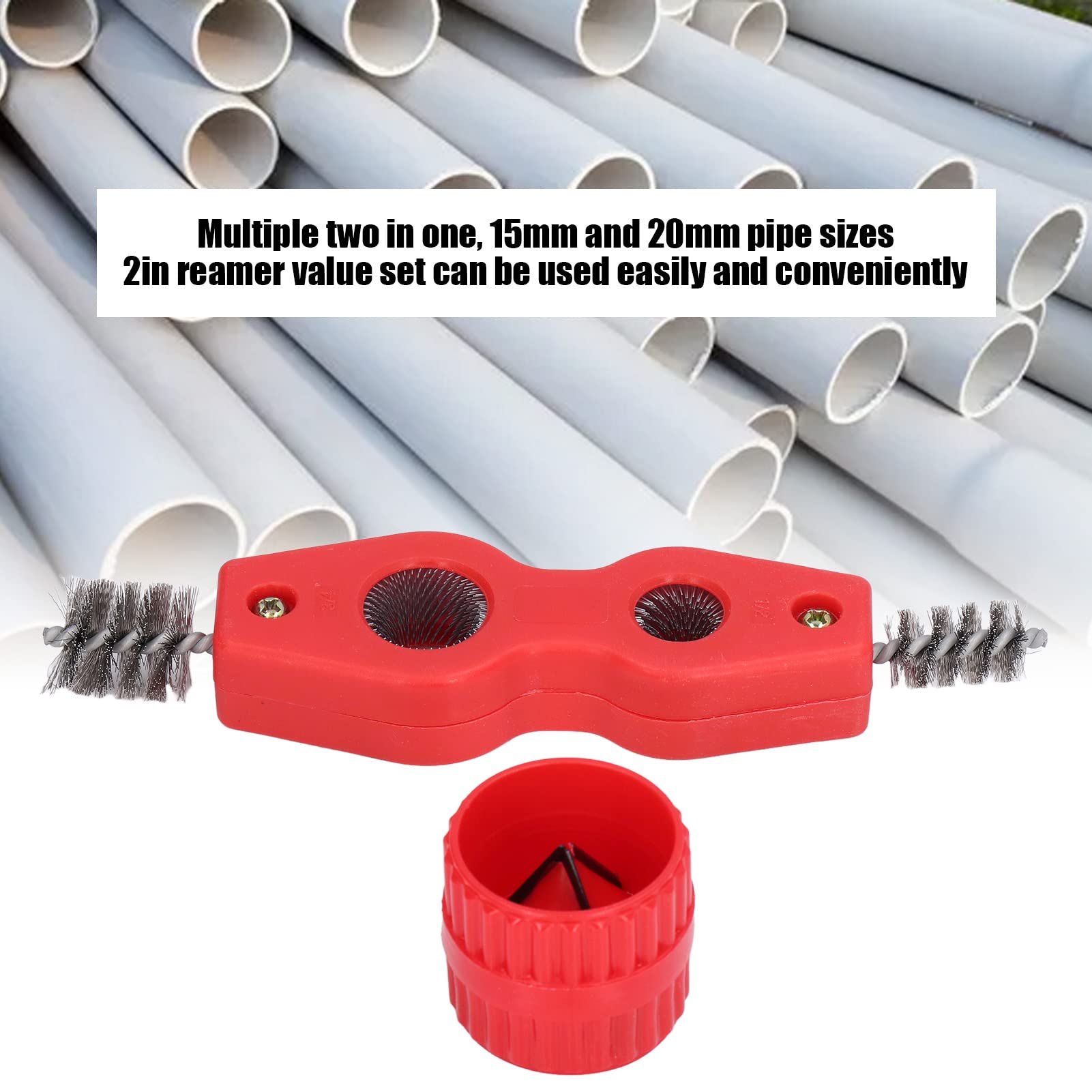 4 in 1 Pipe Cleaner Tool Set - CW/CCW Inner & Outer Rust Removal, Polishing & Reaming for Copper Pipes - Essential Plumbing Kit for Soldering & Pipe Maintenance (Perfect for DIY Home Repairs & Professional Plumbing Work)