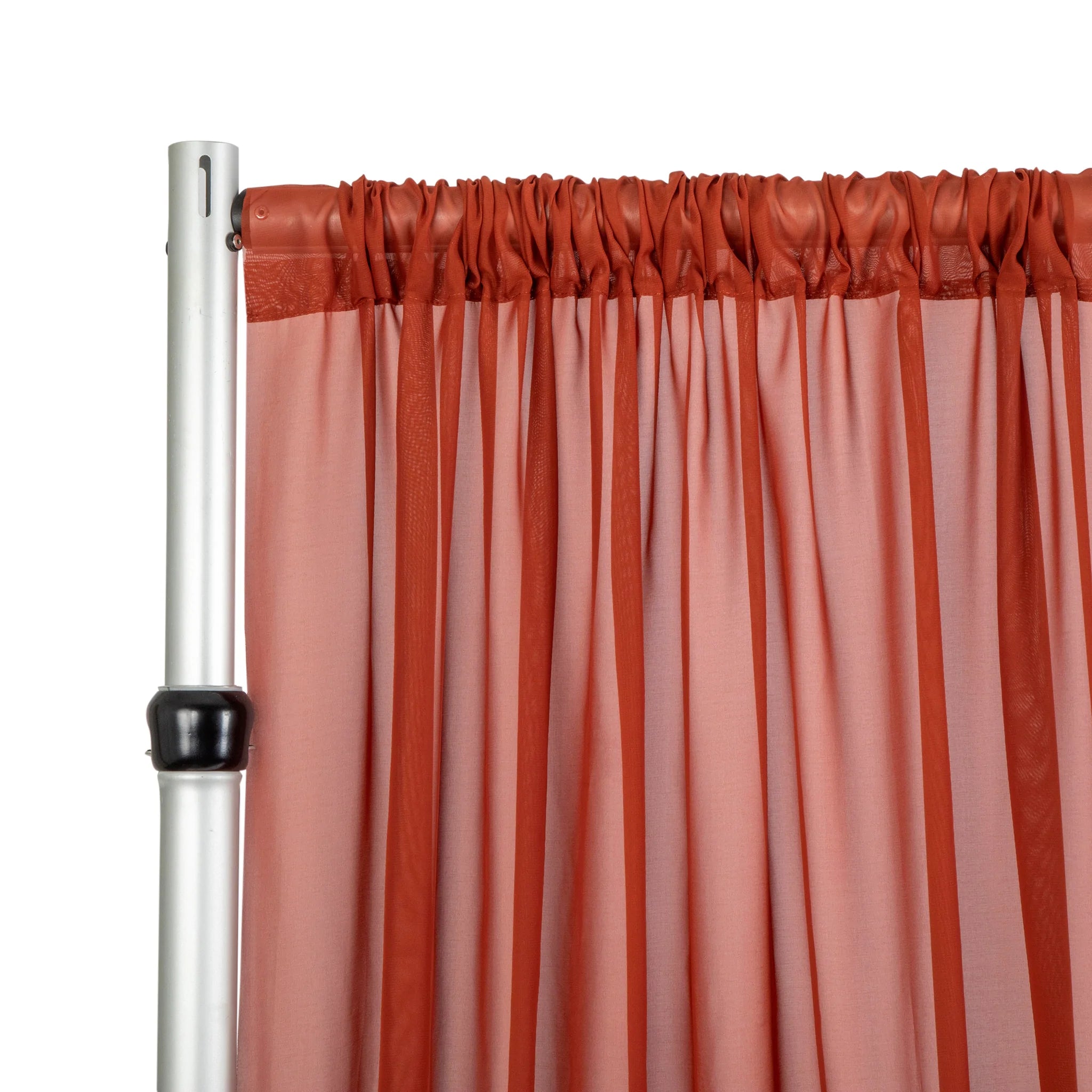 14ft x 58in Rust Chiffon Curtain Panel - Sheer Window Drapes for Living Room, Bedroom & Wedding Decor