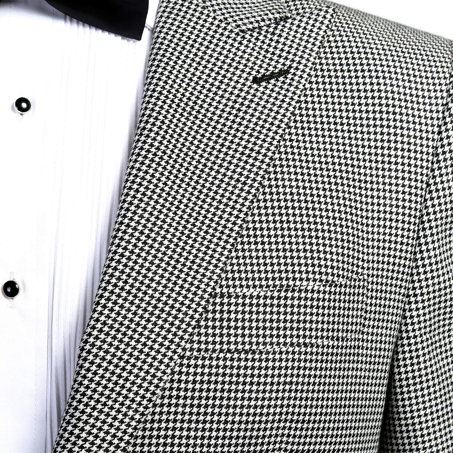 Men's Stanford Slim Fit Houndstooth Peak Lapel 2-Piece Suit | Formal Business Attire for Weddings, Interviews & Office Wear