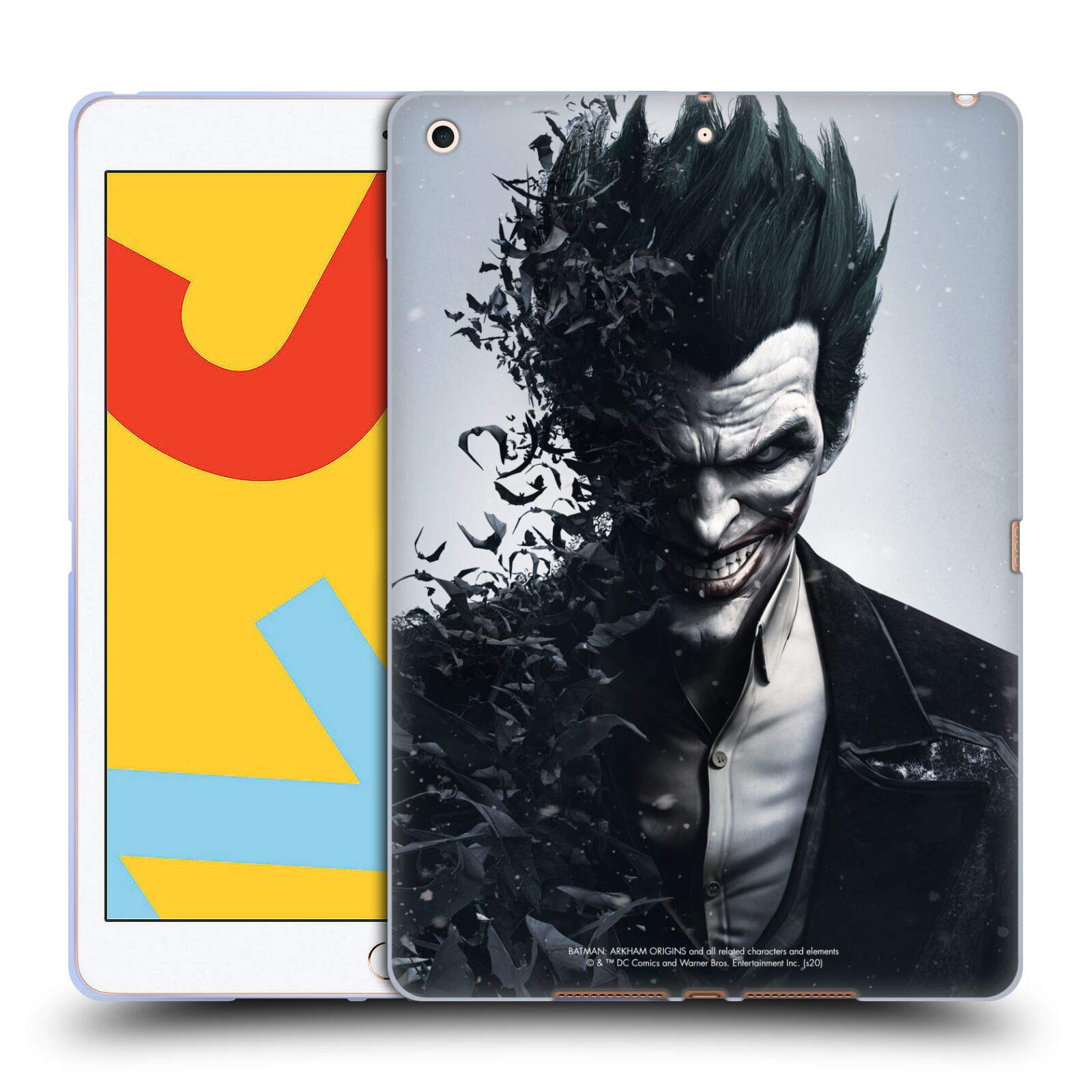 Head Case Designs Officially Licensed Batman Arkham Origins Joker Soft Gel Case for Apple iPad 10.2 (2019/2020/2021) - Durable Protective Cover for School, Work & Travel