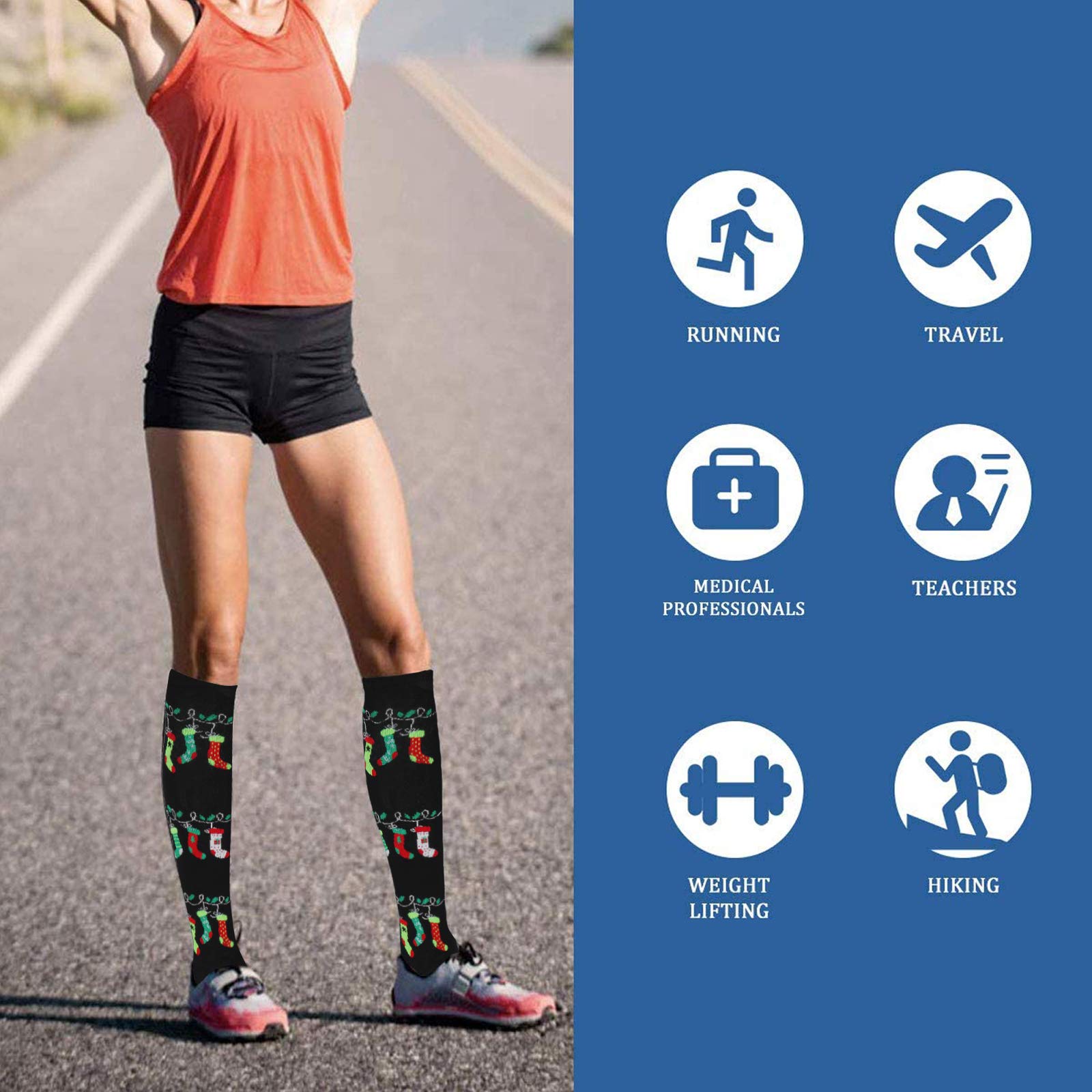 Best 6-Pair Compression Socks for Women & Men - 20-30 mmHg Knee High Support Socks for Nurses, Travel, Pregnancy - Perfect for Work, Sports & Recovery (S/M) - Christmas Gift Idea