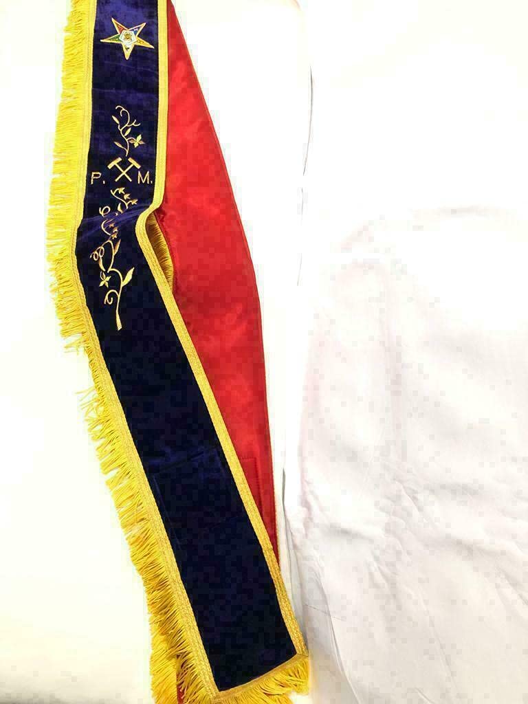 Masonic OES Past Matron Sash with Gavels - Purple Large Size for Order of the Eastern Star Ceremonies | Perfect for OES Events, Rituals & Sisterhood Gatherings