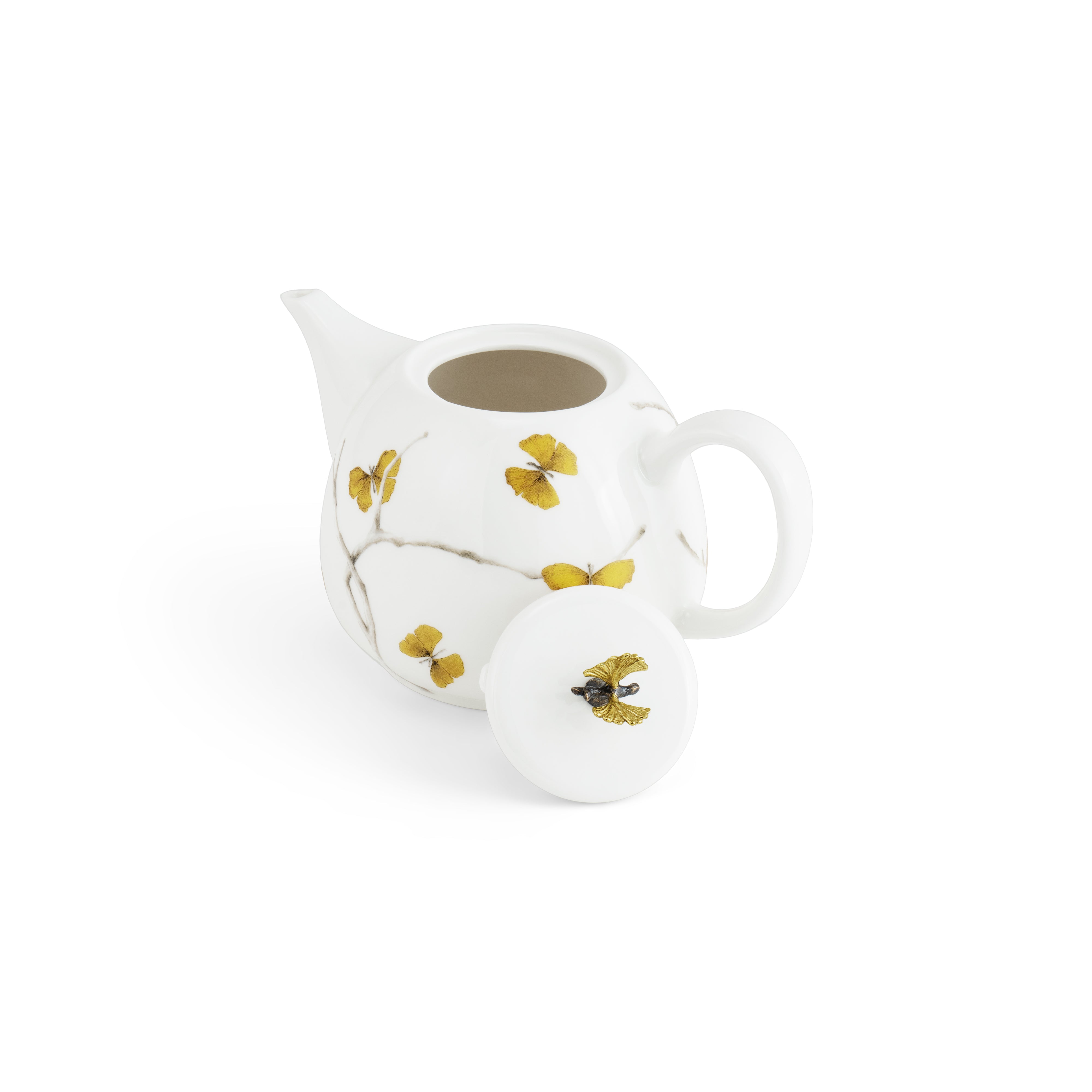 Elegant Butterfly Ginkgo Porcelain Tea Set - 16-Piece Handcrafted Floral Tea Service for Afternoon Tea, Gift & Home Decor - Perfect for Tea Parties, Bridal Showers & Chinese Tea Ceremonies