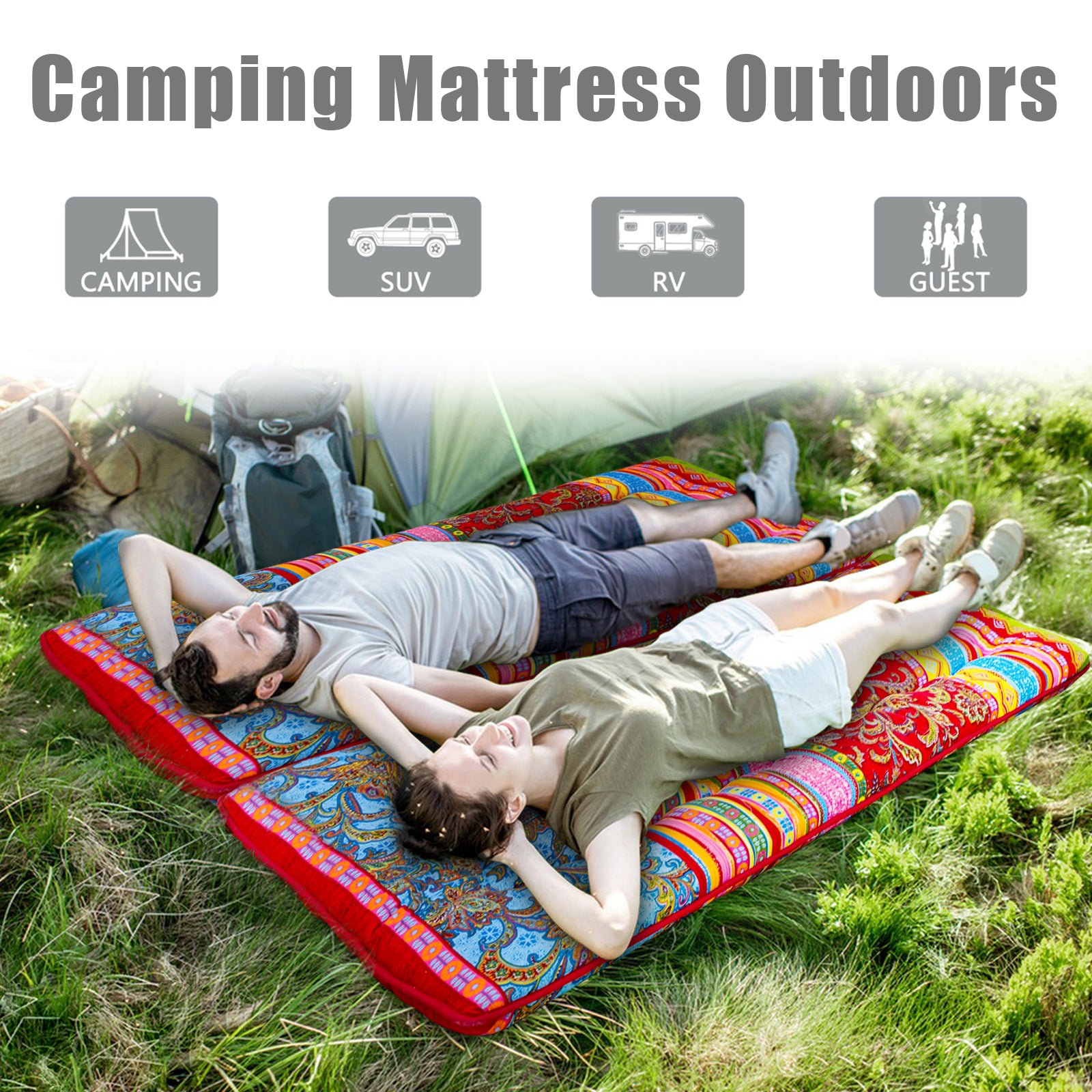 MAXYOYO Japanese Style Cot Futon Mattress - Foldable Floor Mattress, Tatami Mat & Bohemian Bed for Guest Room, Yoga, Meditation & Camping