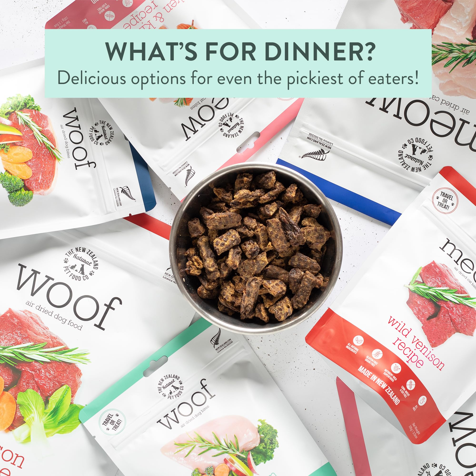 Premium Air-Dried Venison Cat Treats by New Zealand Natural Pet Food Co - Grain-Free, High-Protein Snack for Travel & Training - 3.5oz Pack for Healthy Cats | Perfect for On-the-Go Rewards & Bonding Moments