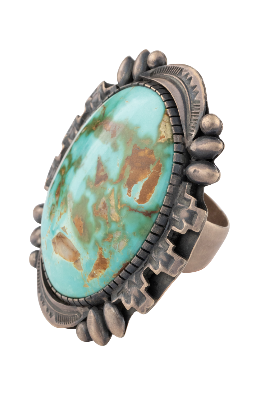 Royston Turquoise Statement Ring for Women - Handmade Sterling Silver Boho Jewelry - Perfect for Parties, Weddings & Everyday Wear