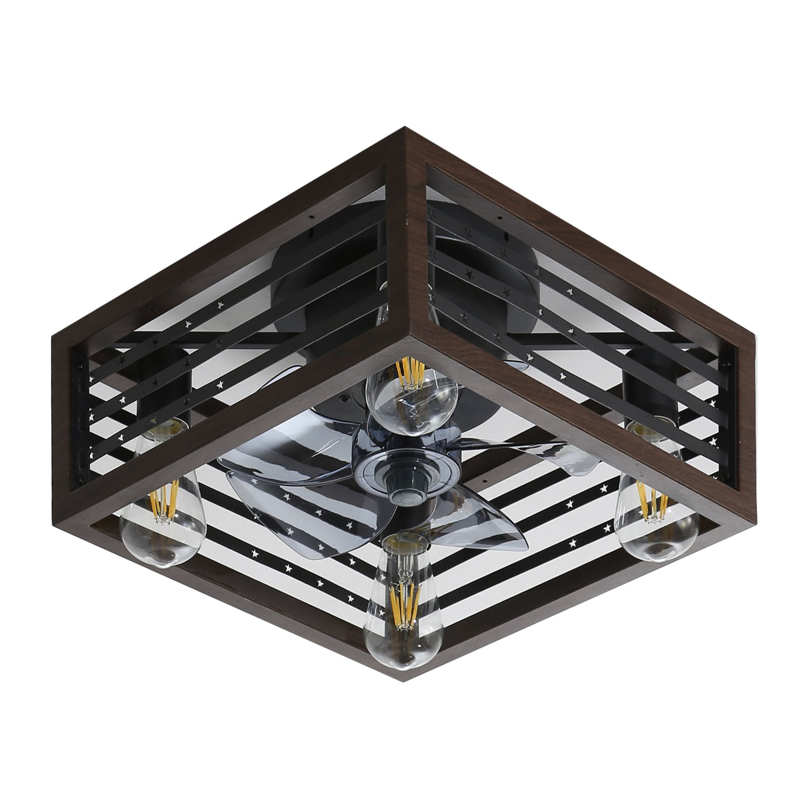 18 Inch Smart Caged Ceiling Fan with LED Lights, Remote Control & APP Control - Perfect for Living Room, Bedroom, and Patio Cooling