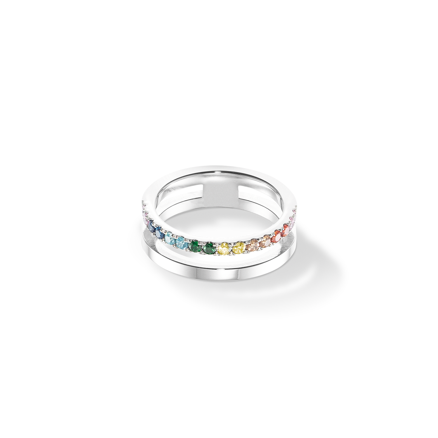 Eternal Unity Ring - Sterling Silver with Multicolor Gemstones | Perfect for Anniversaries, Engagements & Romantic Gifts
