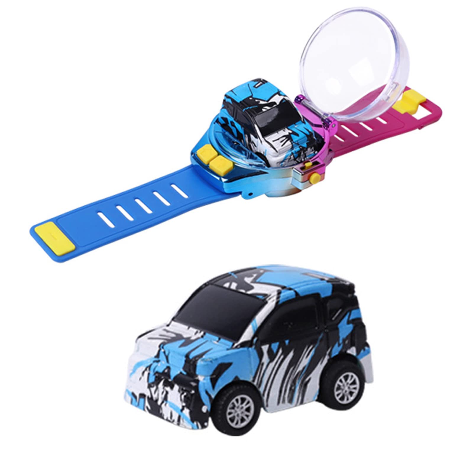 Mini Remote Control Car Watch Toy - 2.4GHz RC Toy Car with Detachable Wristband, Electric Vehicle Gift for Kids Boys Girls (Blue) - Perfect for Indoor Play, Birthday Presents and STEM Learning Activities