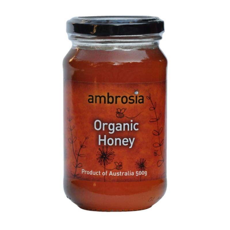 Pure Organic Ambrosia Honey - Raw, Unfiltered & Natural Sweetener for Tea, Baking & Healthy Snacks