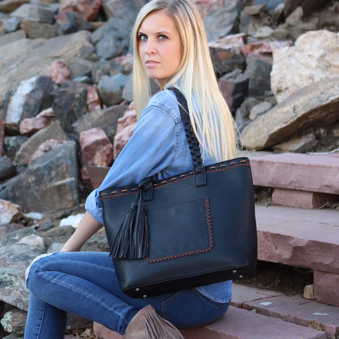Concealed Carry Purse for Women - Locking Cora Stitched Gun Tote with Secure Zipper Pocket | Perfect for Everyday Carry, Travel & Self-Defense