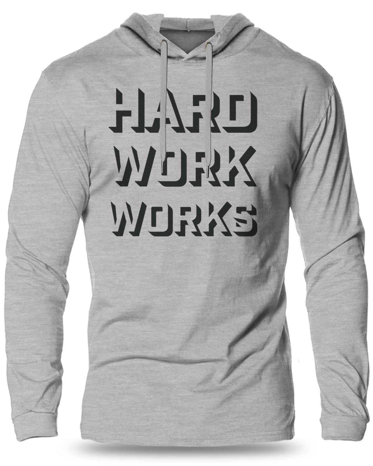 Lightweight Long Sleeve Hooded T-Shirt for Men - Breathable Workout Gym Shirt with Funny Design | Perfect for Running, Training & Casual Wear