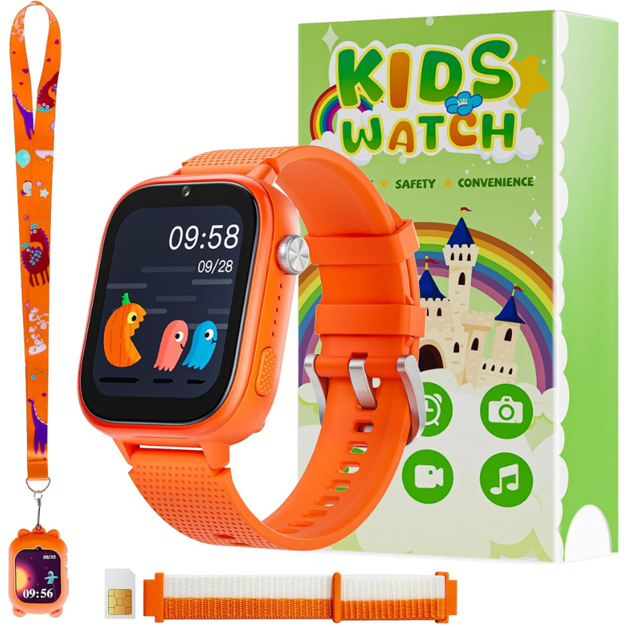 OKYUK Kids Smartwatch 4G LTE GPS Tracker with SIM Card - Waterproof & Durable for Boys & Girls - Perfect for School, Outdoor Play & Safety Tracking