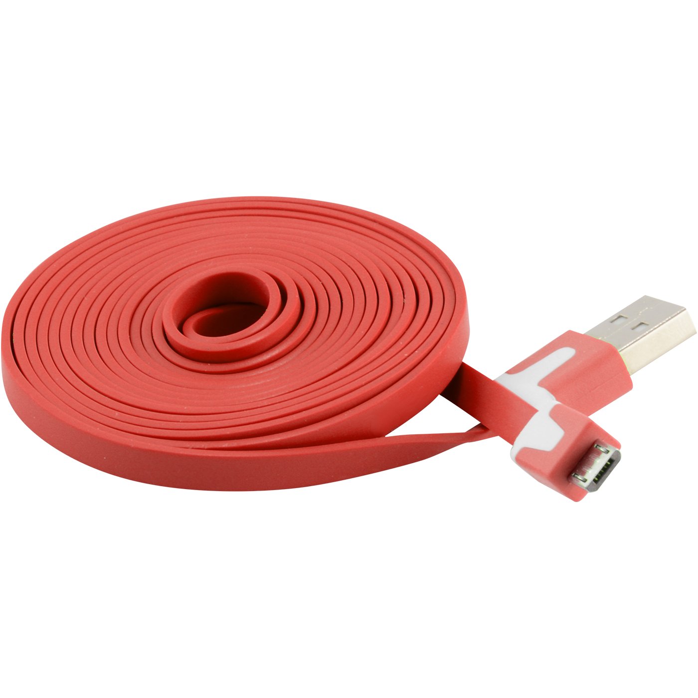 2-Pack 6FT Extra Long Flat Micro USB Cable - Fast Charging & Data Sync for Samsung, Motorola, HTC, Nokia, LG - Durable Red Cord for Home, Office & Travel