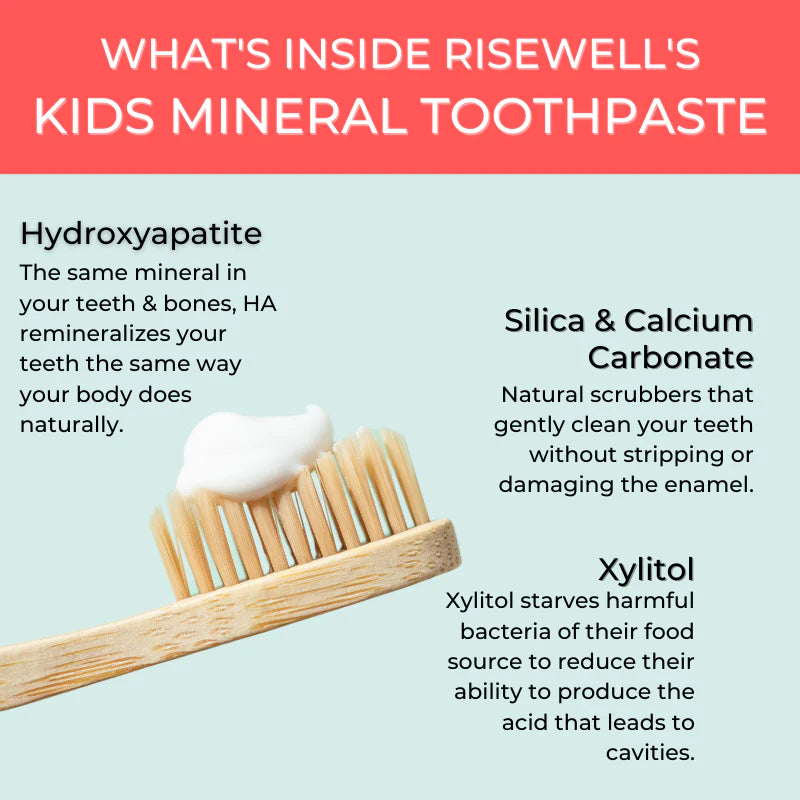 Natural Kids Mineral Toothpaste for Children - Safe & Fluoride-Free for Healthy Teeth - Perfect for Daily Brushing at Home & Travel