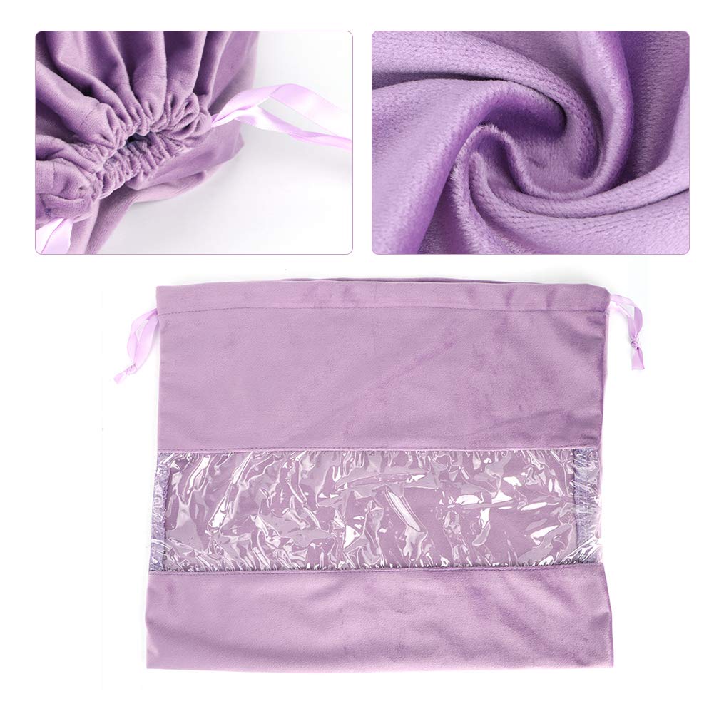 3pcs Velvet Drawstring Cosmetic Bags for Makeup, Shoes & Travel