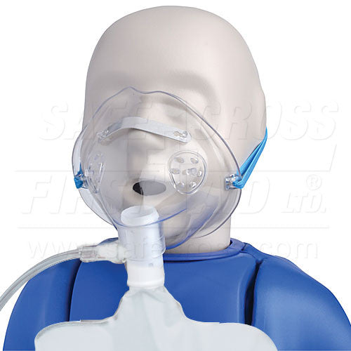 Pediatric Non-Rebreathing Oxygen Mask with Tubing and Bag - Essential for Emergency Care, First Aid, and Respiratory Therapy