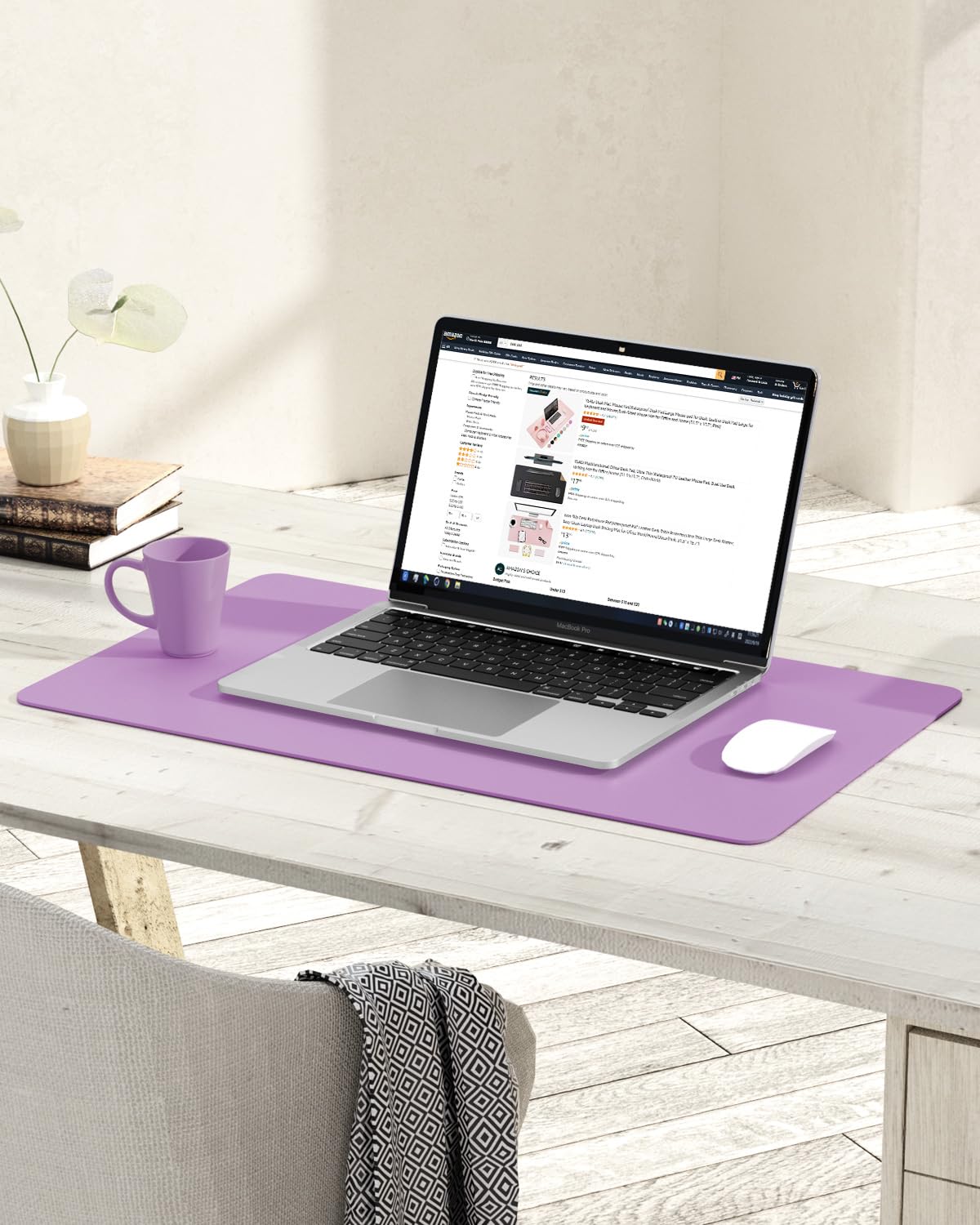 YSAGi Non-Slip Leather Desk Pad - Waterproof Office Desk Mat for Laptop & Keyboard, Large Mouse Pad Protector (23.6