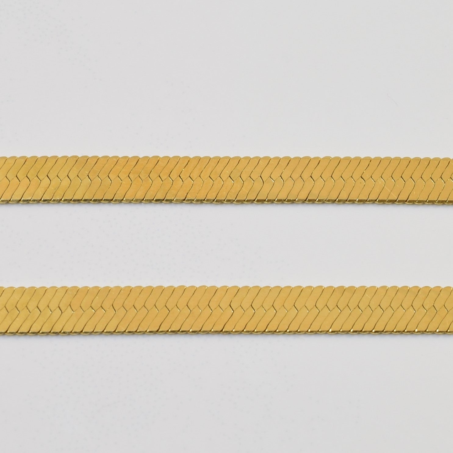 14K Yellow Gold Herringbone Chain Necklace - 30 Inch Dainty & Elegant Jewelry for Women | Perfect for Layering, Gift Giving & Everyday Wear