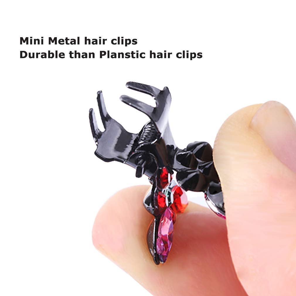 ANBALA 65pcs Mini Hair Claw Clips - No-Slip Grip Rhinestone & Glitter Hair Clips for Women & Girls | Hair Accessories for Party, Wedding, Daily Use & Gift Giving