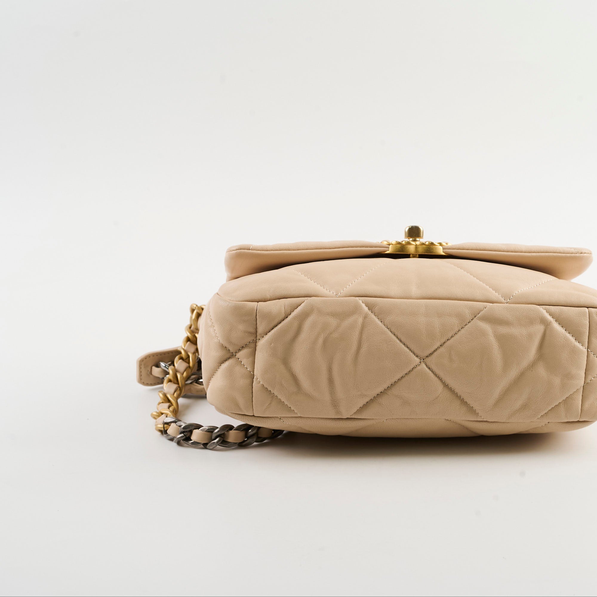 Chanel 19 Small Beige Lambskin Crossbody Bag - Luxury Designer Handbag for Women | Perfect for Date Night, Office & Travel Accessories