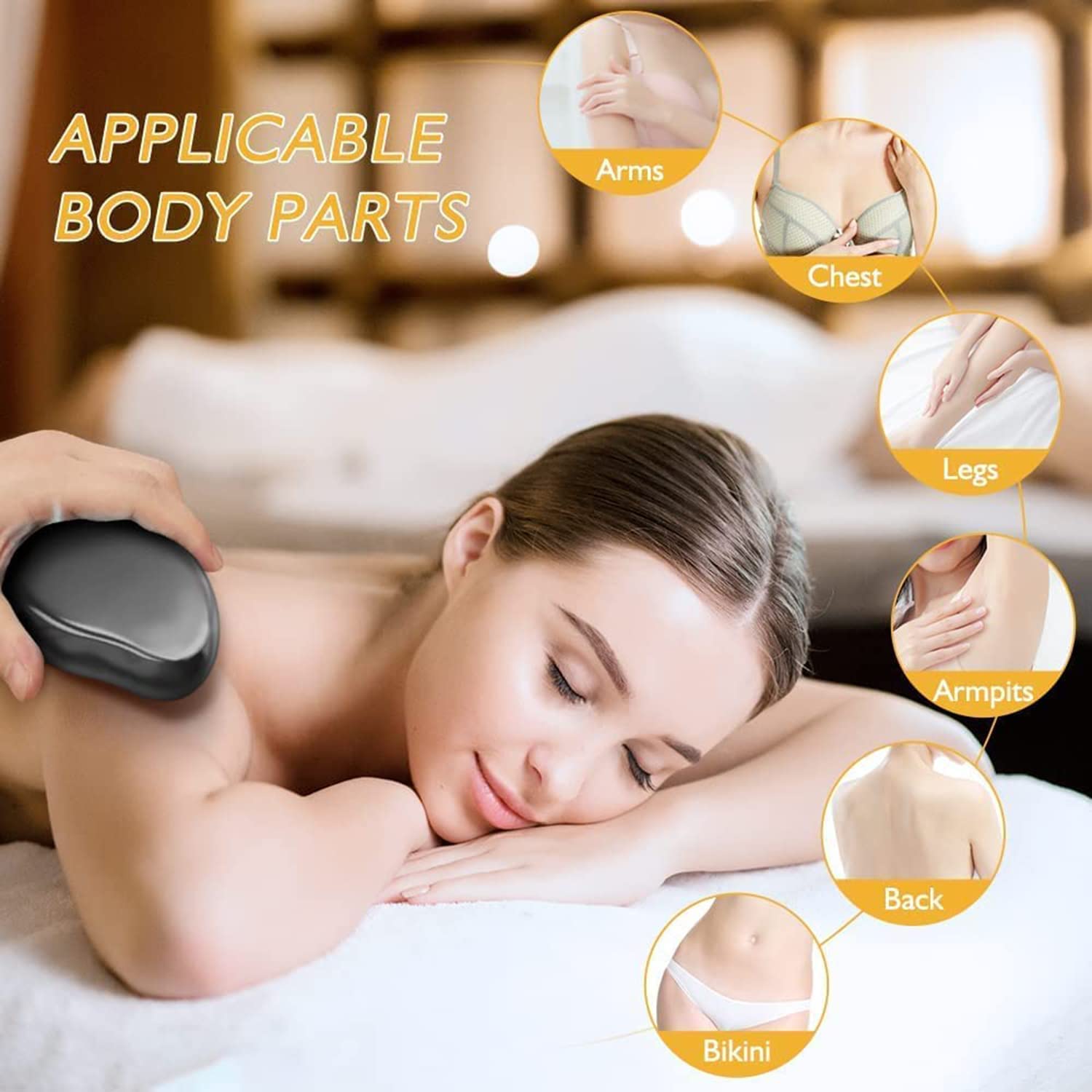 Shomex® Nano-Crystalline Hair Remover for Women & Men - Crystal Hair Eraser with Advanced Technology | Painless Hair Removal for Face, Legs, Arms & Bikini Area at Home