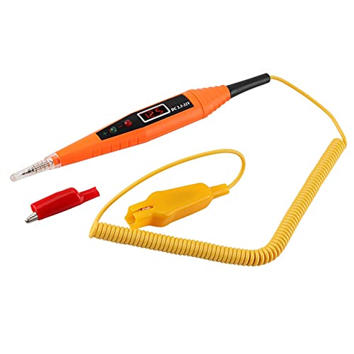 Digital Voltage Test Pen - Automotive Circuit Tester for Car Battery, Electrical System & Vehicle Diagnostics | 12V/24V DC Voltage Detector Probe with LED Light - Perfect for Mechanics, DIY Car Repair & Home Electrical Testing