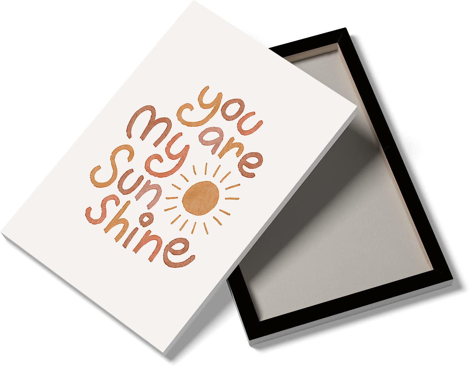 You Are My Sunshine Canvas Wall Art - Boho Nursery Decor for Girls & Baby Rooms, Framed Heart Print for Kids Bedroom & Playroom - Perfect for Nursery, Toddler Room & Play Area Decor