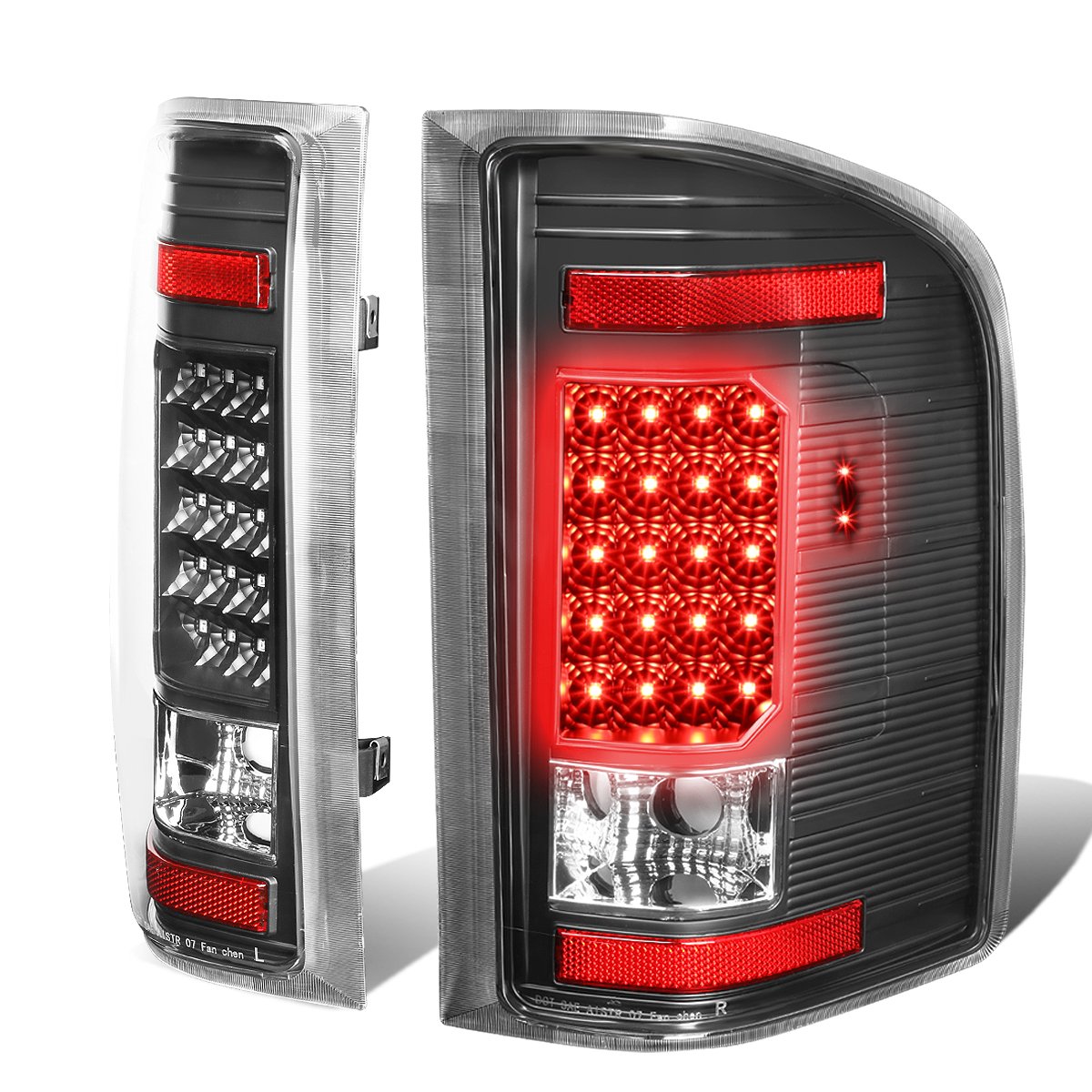 Auto Dynasty 20-LED Tail Lights Brake Lamp for Chevy Silverado 1500 2500HD 3500HD (2007-2013) - Pair Set, Black Housing & Clear Lens - Upgrade Your Truck's Style & Safety for Night Driving & Off-Road Adventures