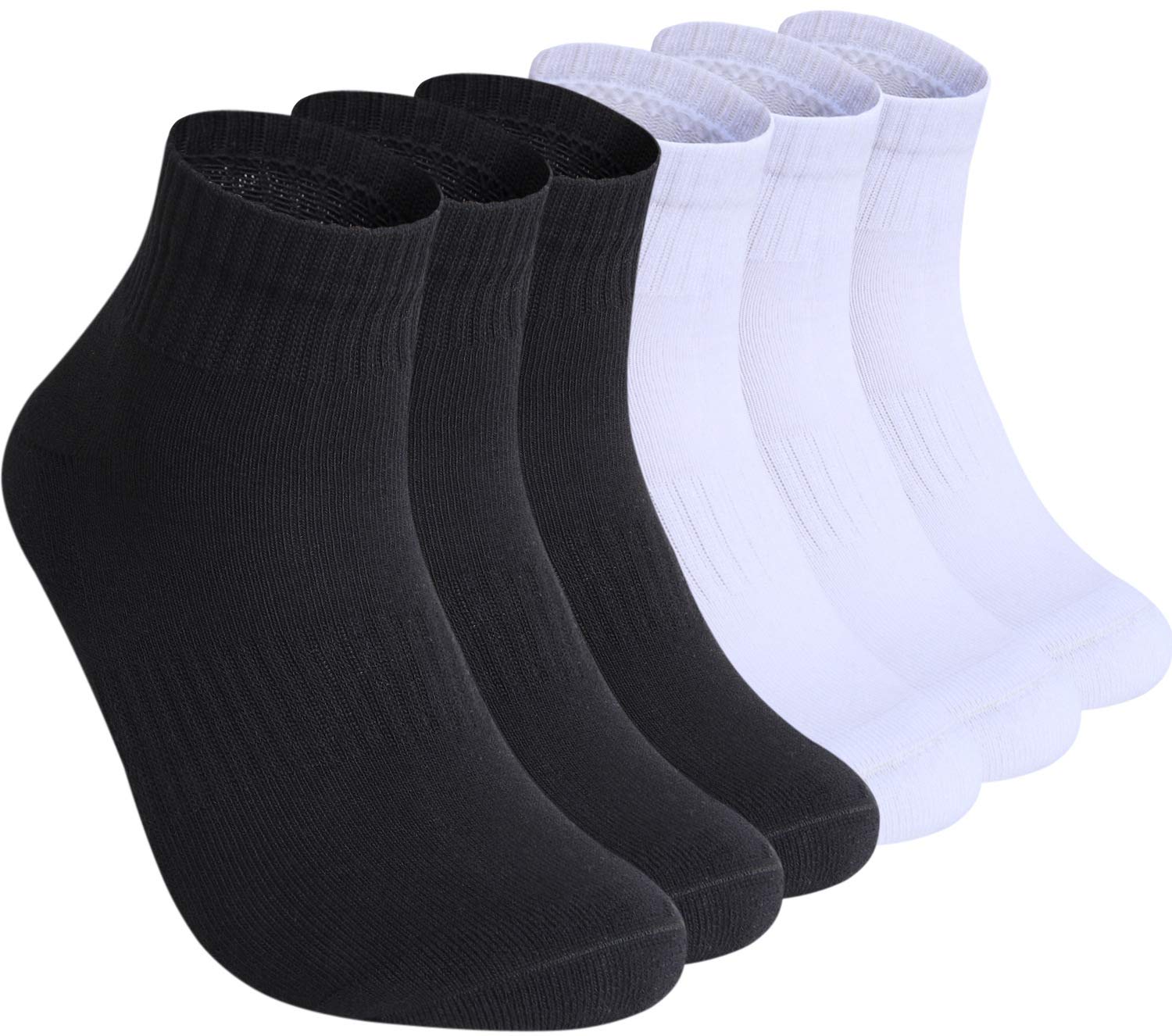 AMAZ-PLAY 6 Pack Men's Breathable Ankle Socks - Moisture Wicking Athletic Running Socks for Workout & Sports - Comfortable Cotton Blend Cushioned Socks for Gym, Jogging & Daily Wear