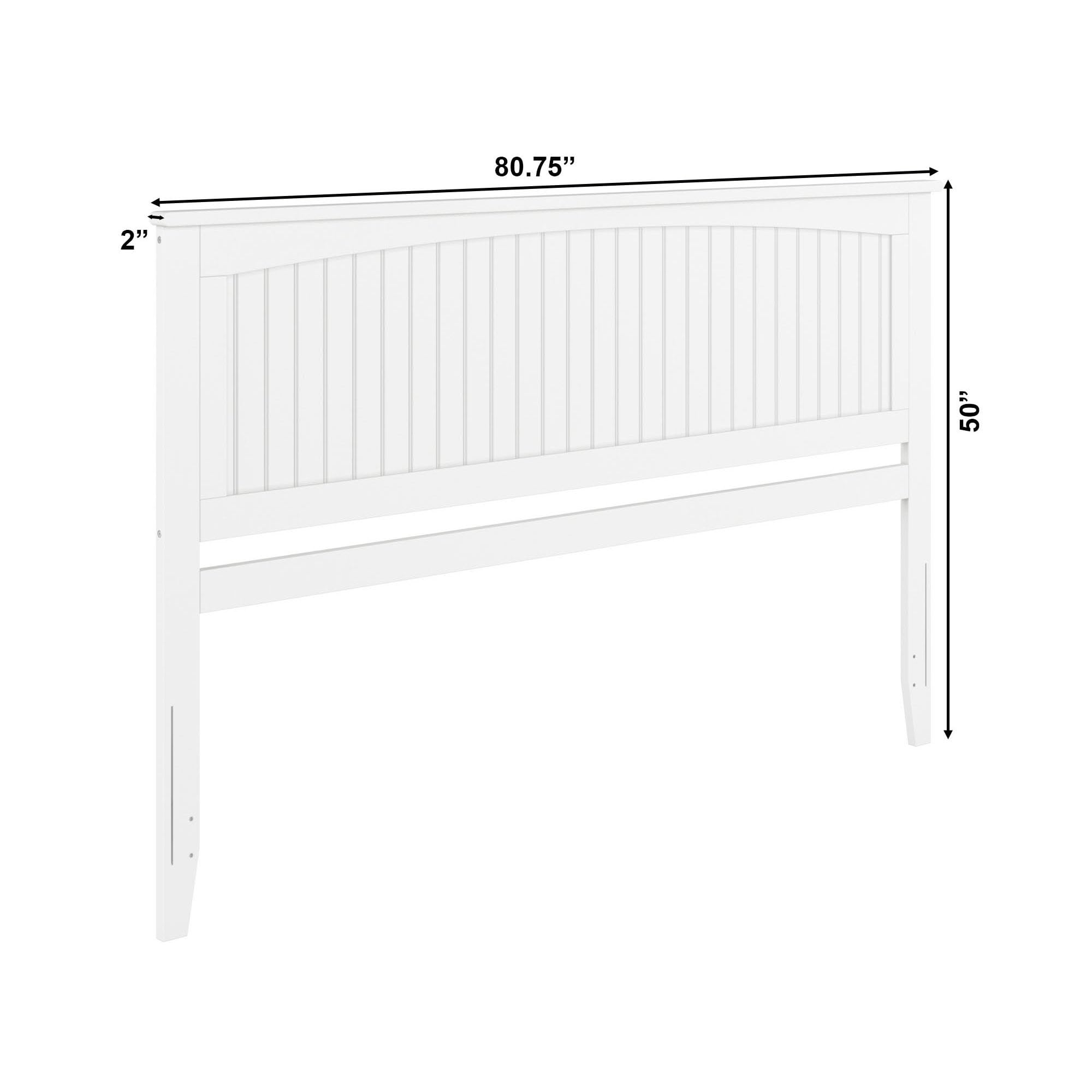 Atlantic Furniture AR282852 Nantucket King Size Headboard in White - Coastal Bedroom Decor for Master & Guest Rooms