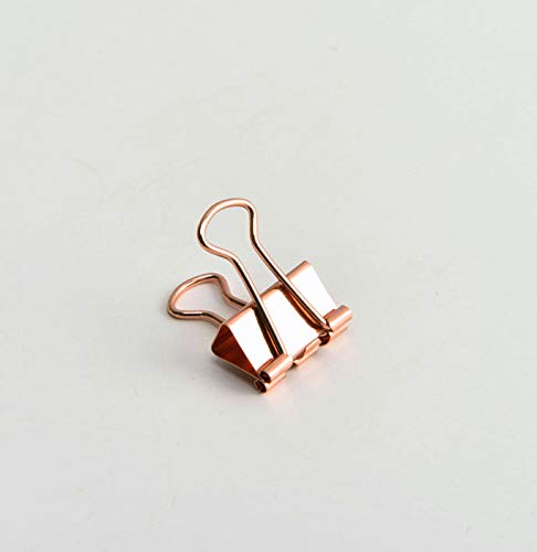 Rose Gold Binder Clips - Assorted Sizes for Office, School & Home Organization - Paper Clamps, File Clips for Documents, Photos & Bulletin Boards