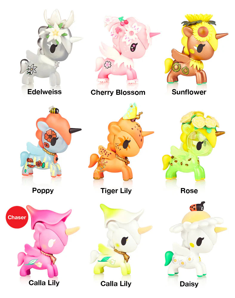 Tokidoki Flower Power Unicorno Series 2 Blind Box - 8-Piece Collectible Display Set for Anime Fans & Toy Collectors - Perfect for Gifts, Office Decor, and Kawaii Collections