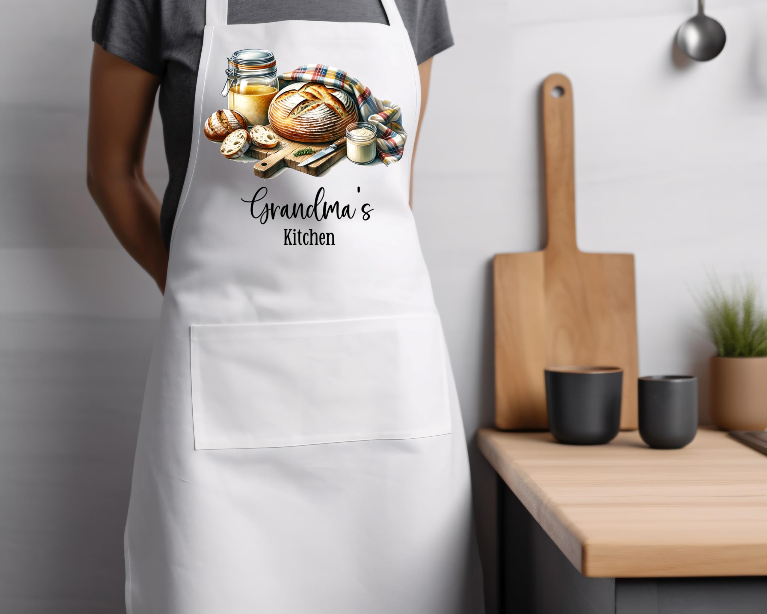 Customizable Sourdough Baking Apron with Adjustable Neck Strap - Perfect for Kitchen, Bakery, and Mother's/Father's Day Gifts - Ideal for Home Baking and Culinary Enthusiasts