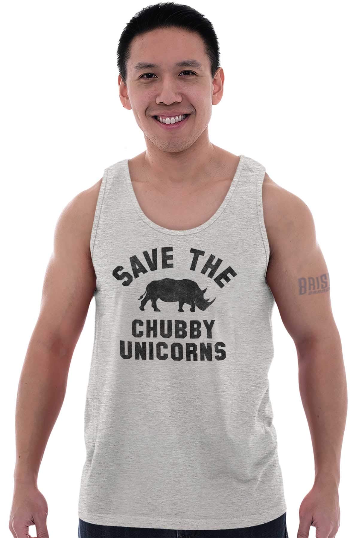 Save The Chubby Unicorns Fantasy Graphic Tank Top for Men & Women - Casual Summer Tee for Beach, Music Festivals & Cosplay